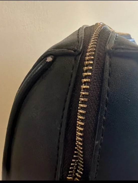 Karl Lagerfeld Black Leather Top-Handle Satchel with Gold Hardware - Picture 7 of 8